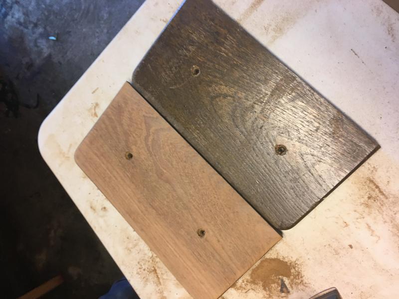 two steps side by side one sanded