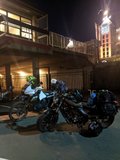 motorcycles parked in CoHo ferry terminal lot