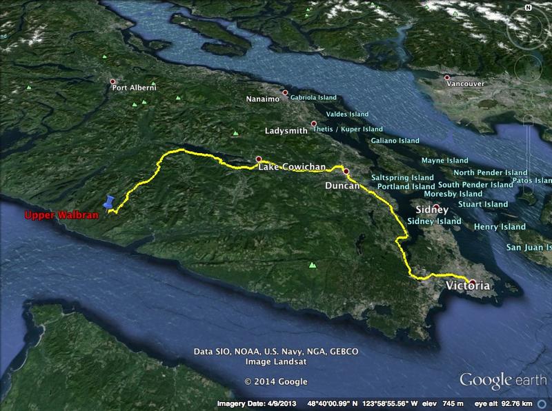 map of road to alternative carmanah walbran