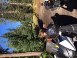 Children sitting on motorcycle