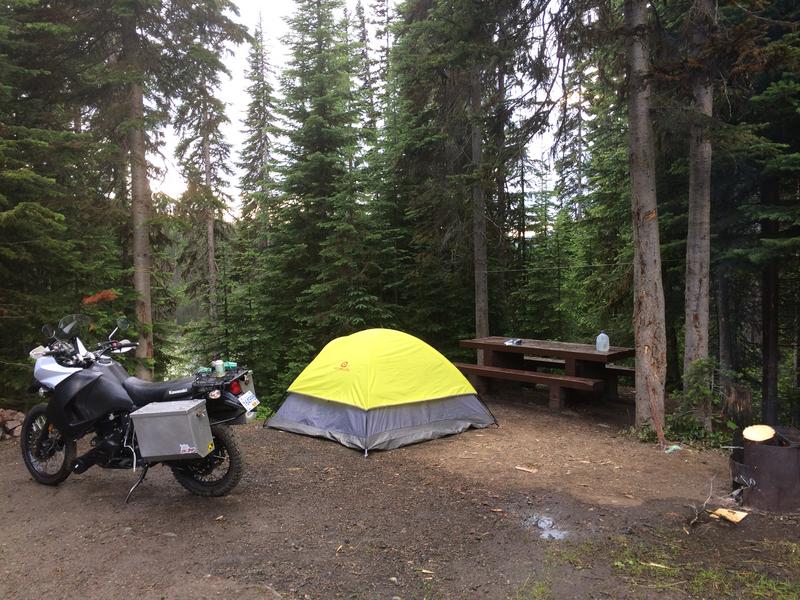 Campsite after thunderstorm