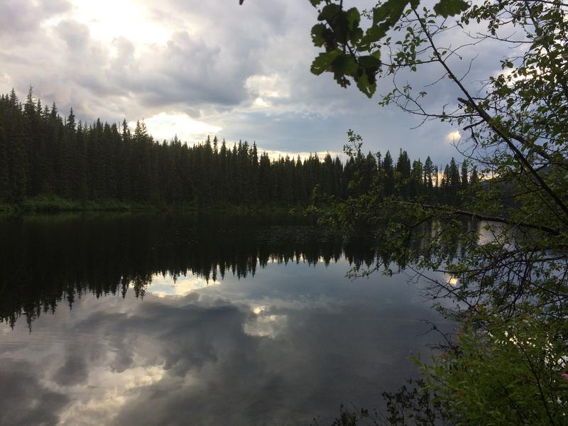 Small lake around sunset