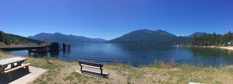 Panoramic from Kootenay bay across Kootenay Lake