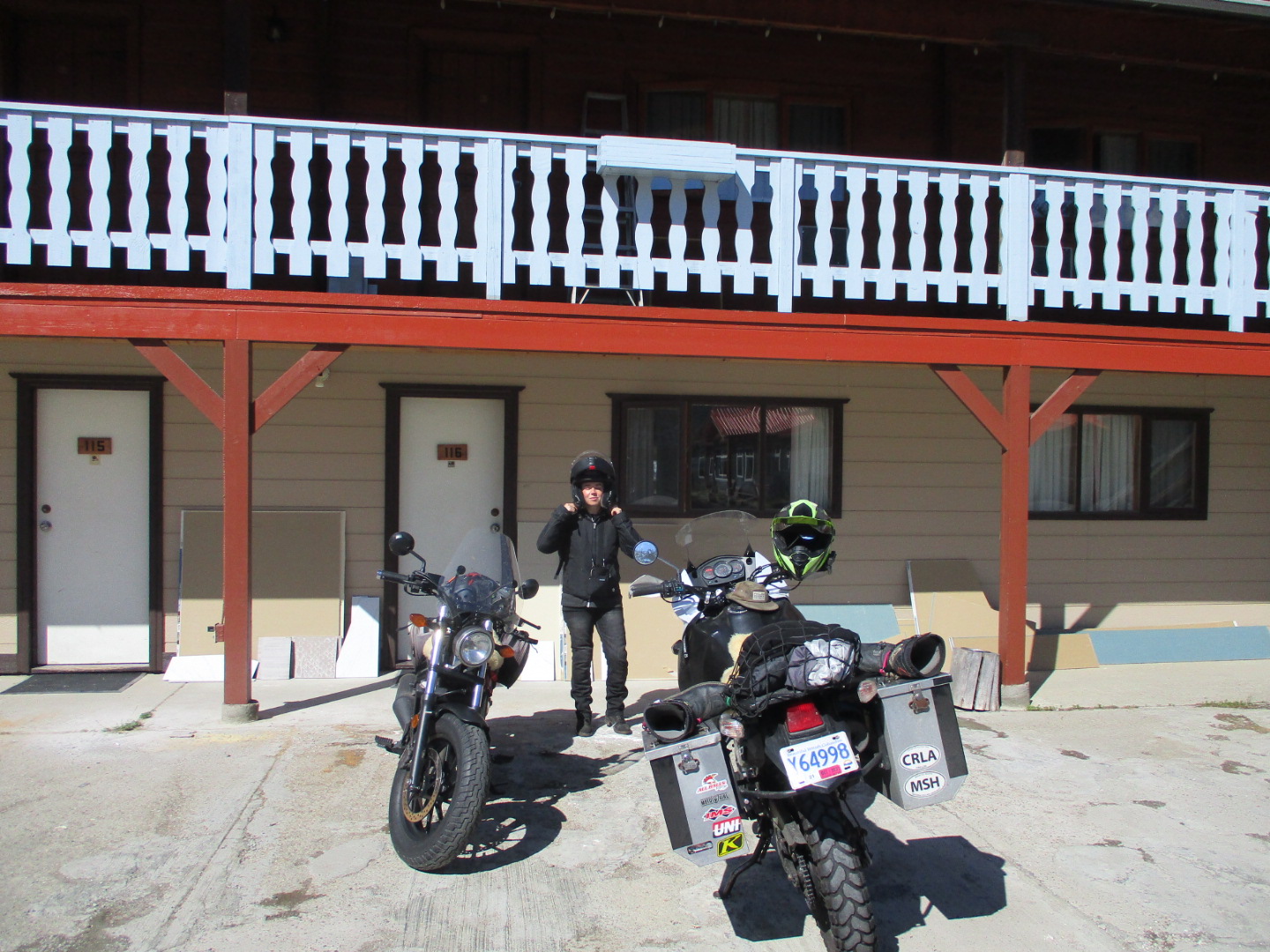 Motorcycles packed ready to go